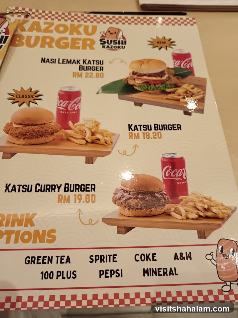 Kazoku Burger Menu