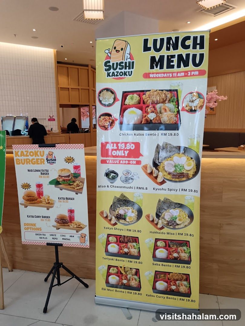 Sushi Kazoku Lunch Menu