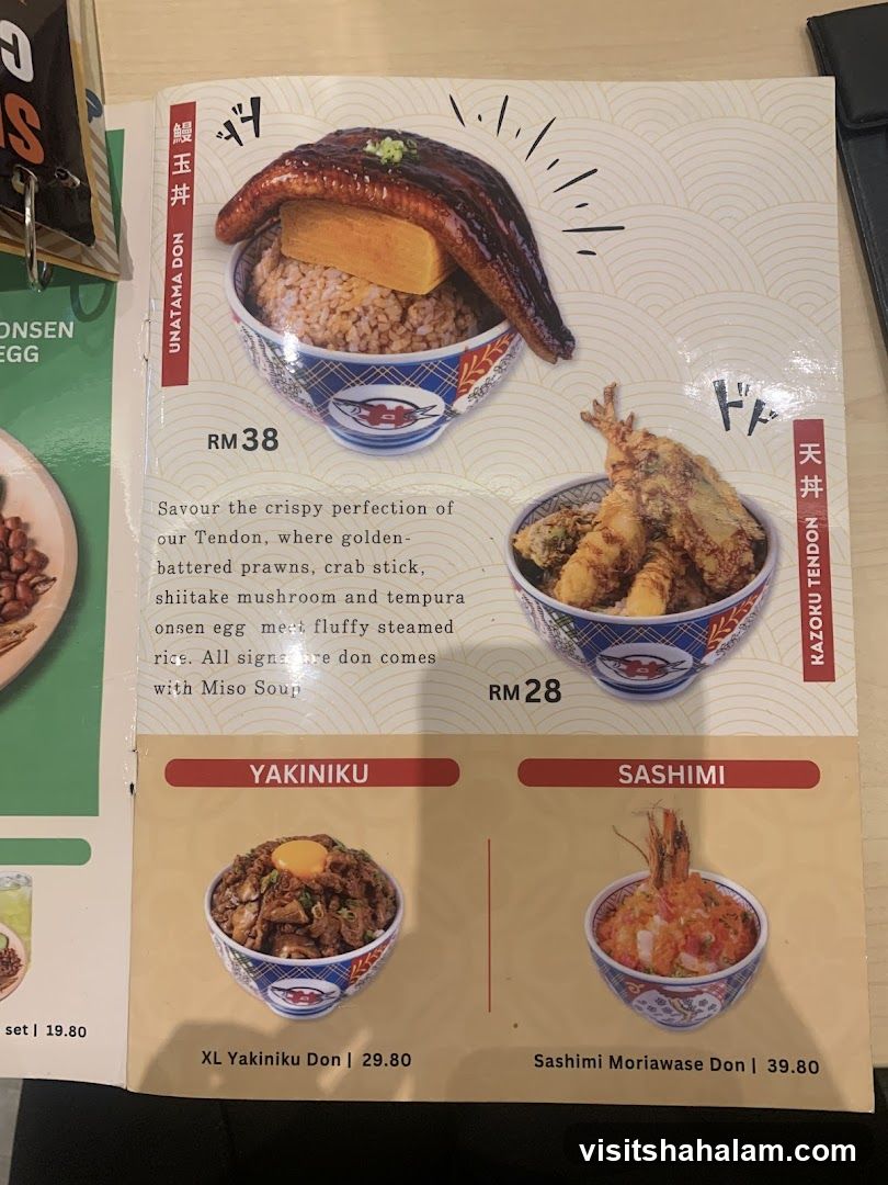 Japanese Donburi Menu