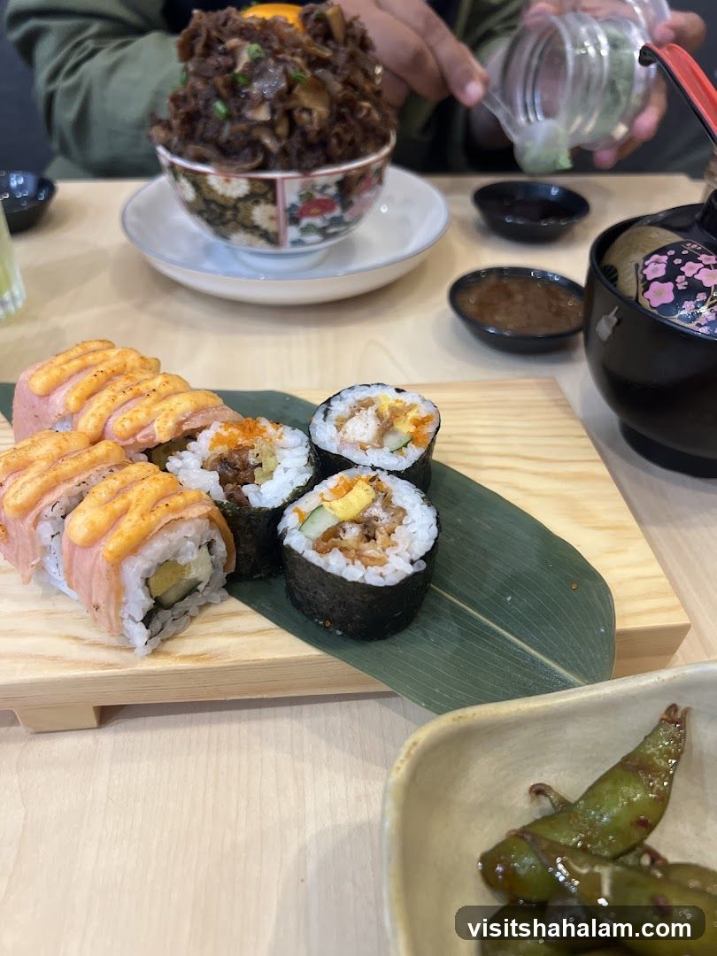 Sushi and Beef Bowl