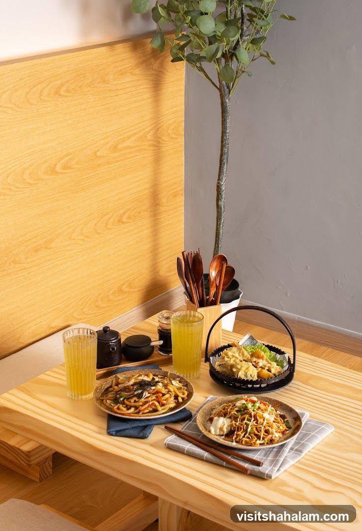 Table Setting with Japanese Food