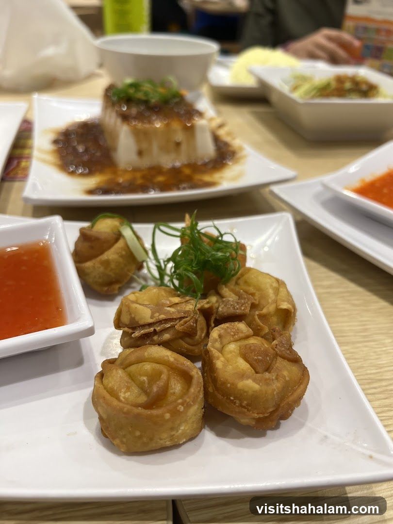 Fried Wontons and Tofu Dish