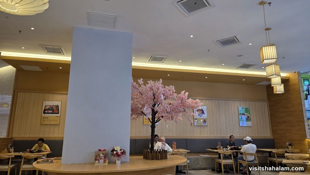 Restaurant Interior with Cherry Blossom Tree