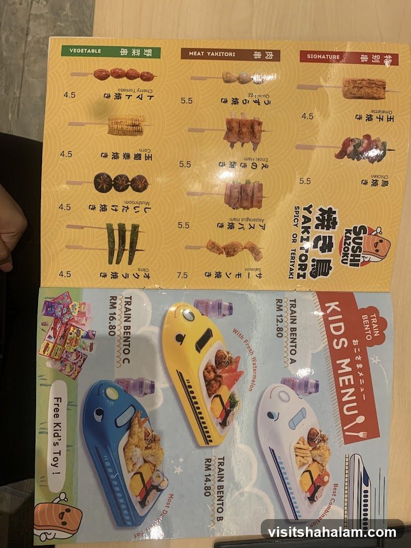 Sushi Kazoku Yakitori Menu