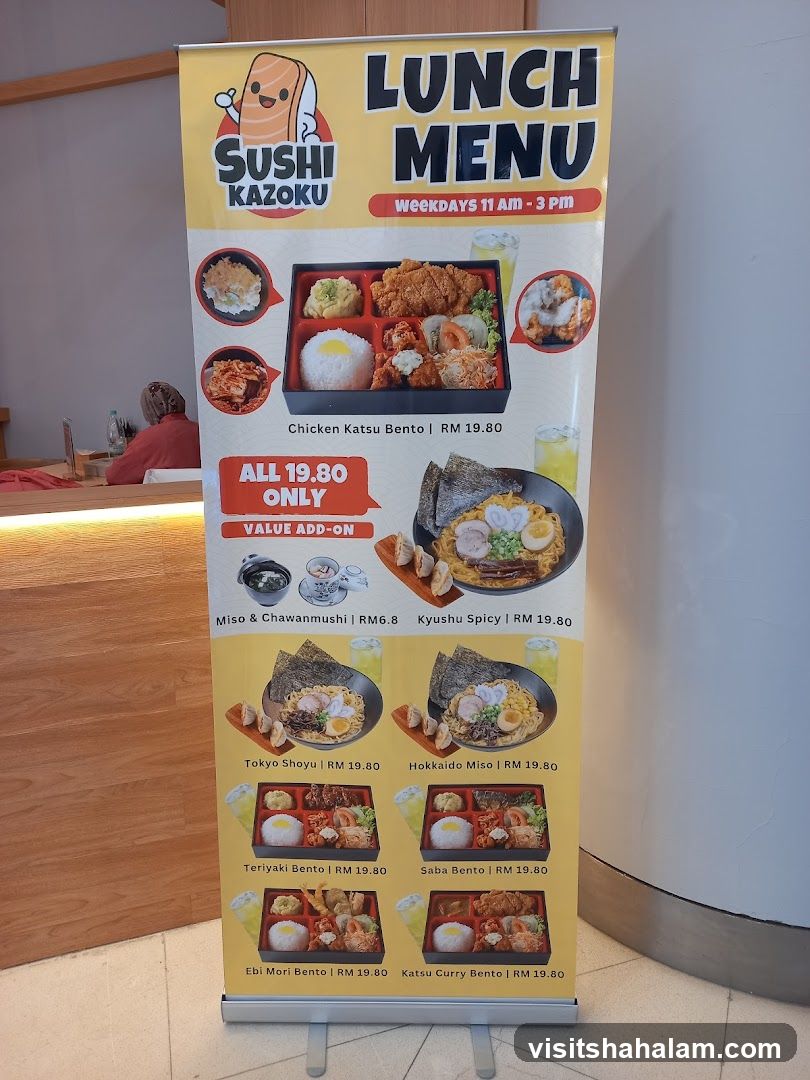 Sushi Kazoku Lunch Menu