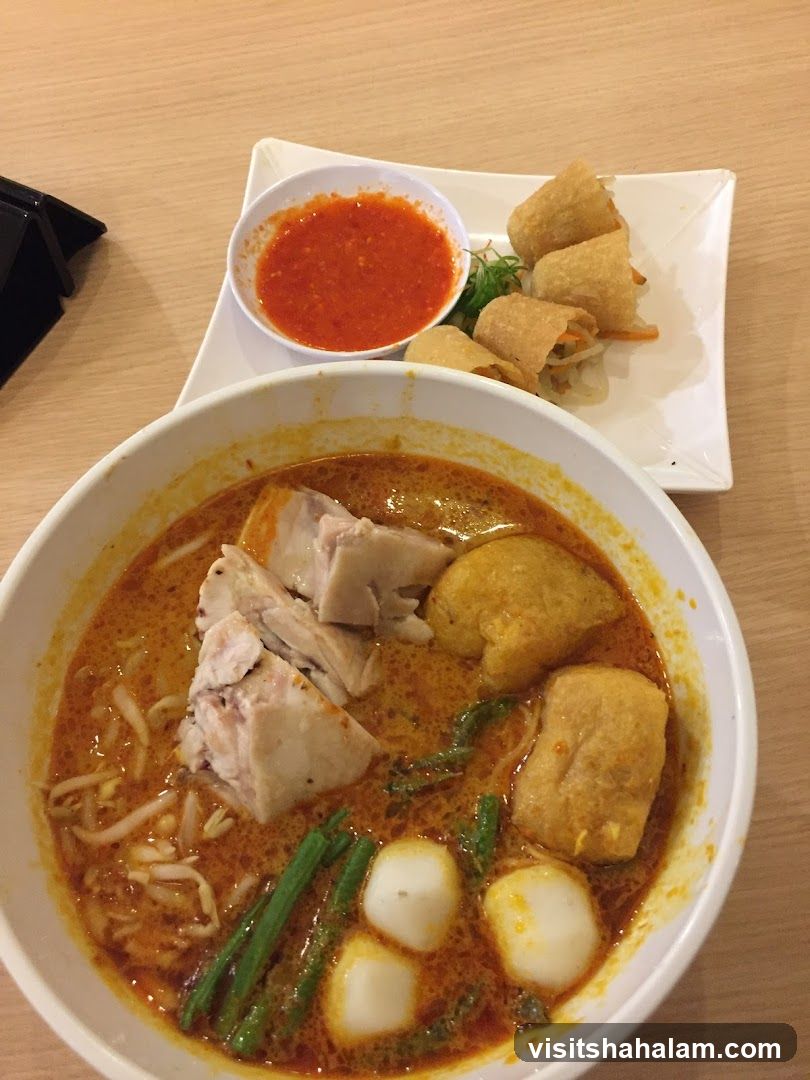 Curry Laksa with Spring Rolls