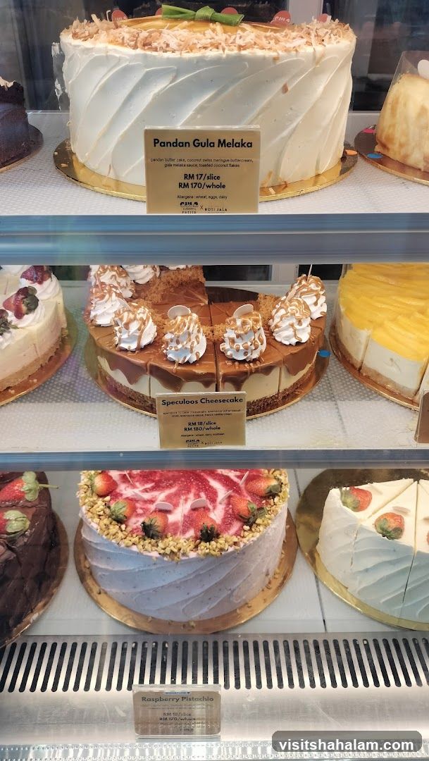 Cakes in a Display Case