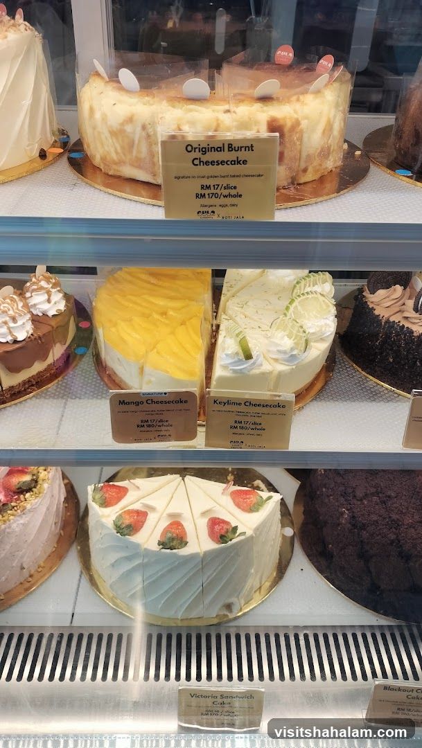 Cakes in a Display Case