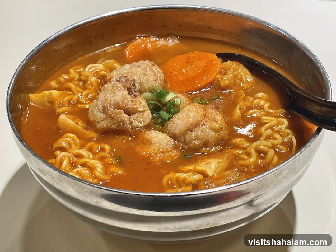 Spicy Noodle Soup with Fried Bites
