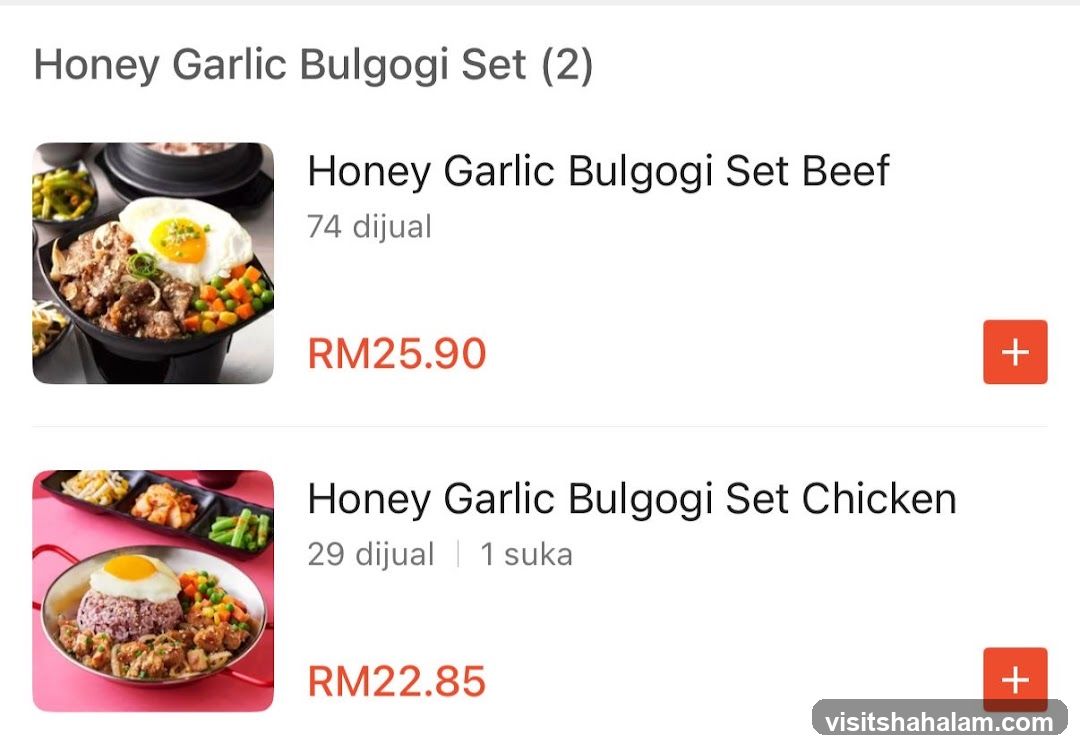 Honey Garlic Bulgogi Set (2)