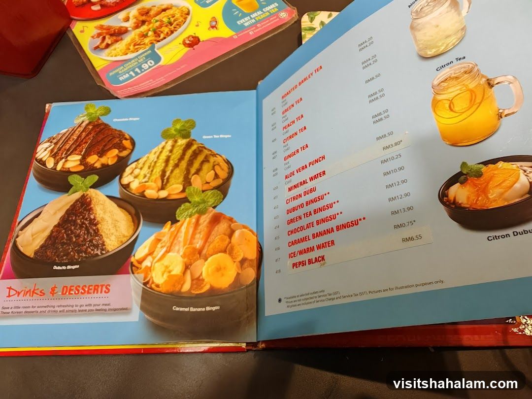 Drinks & Desserts Menu