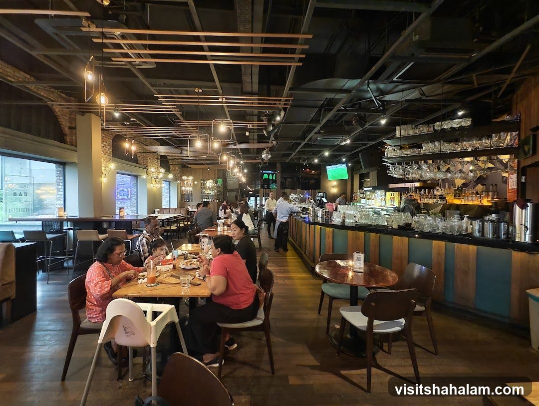 Restaurant Interior with Bar and Dining Area