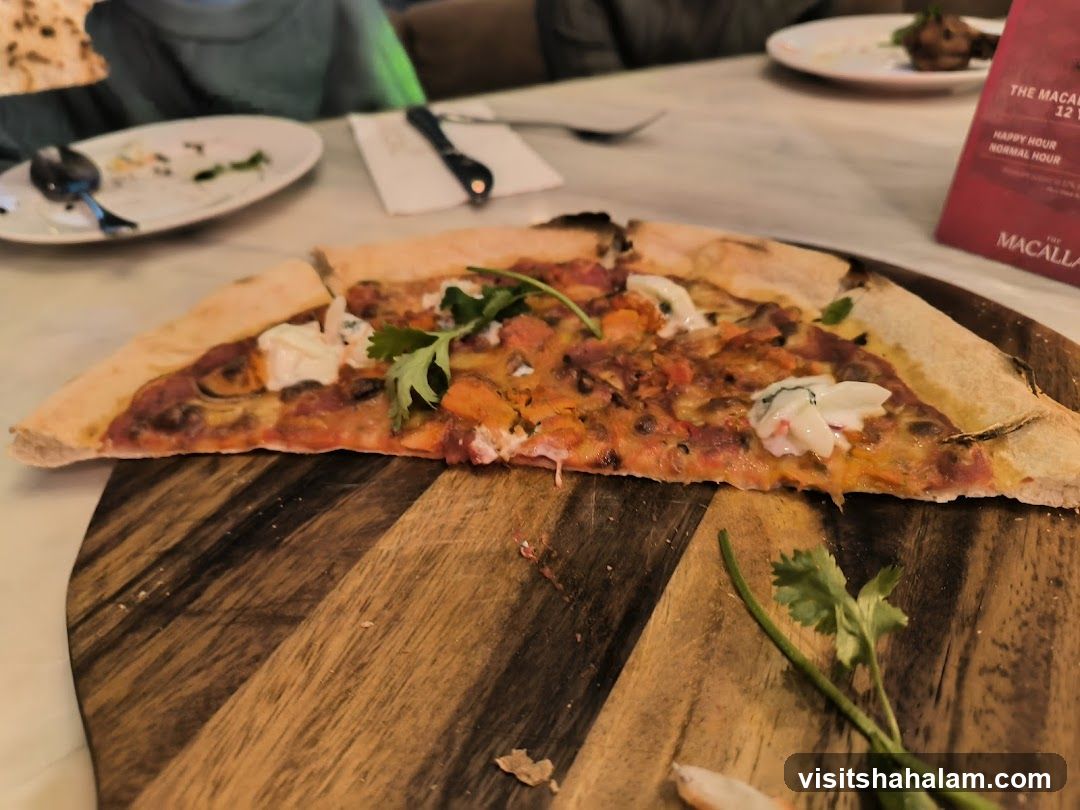 Pizza on a wooden board