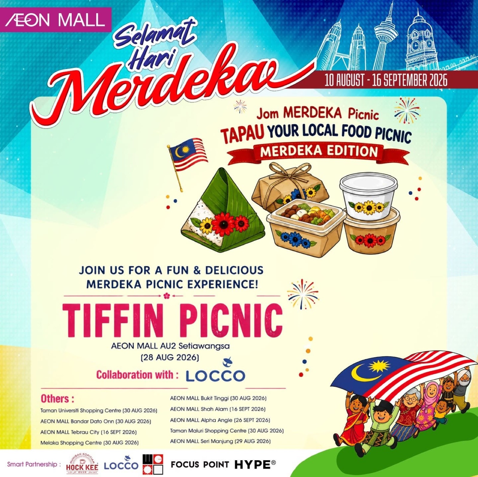 Tapau Your Local Food Picnic Merdeka edition poster at AEON Mall Shah Alam