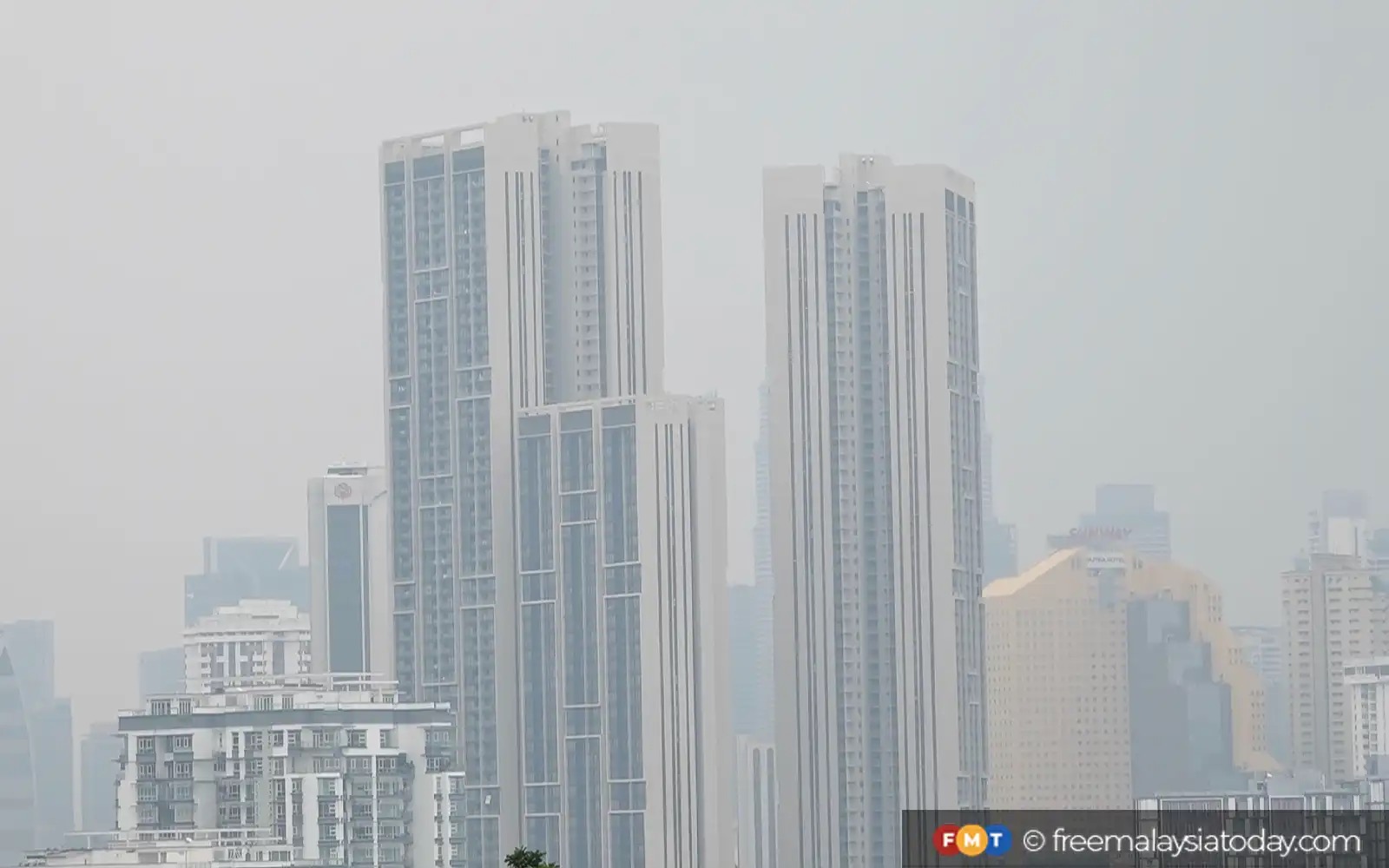 Haze over buildings in the Klang Valley on 6 September 2026 during Para SUKMA